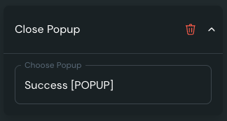 Close popup