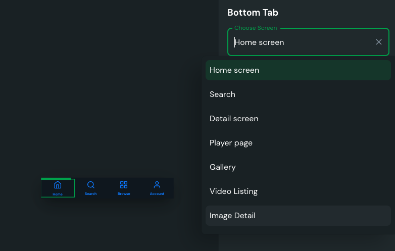 Assign screens